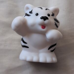 Vintage 2005 Fisher Price Little People White Tiger Figure Animal Zoo Ark